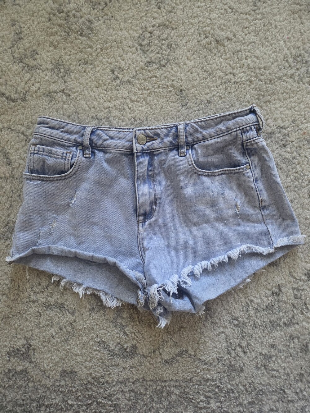 PacSun Light Blue Frayed Hem Denim Shorts